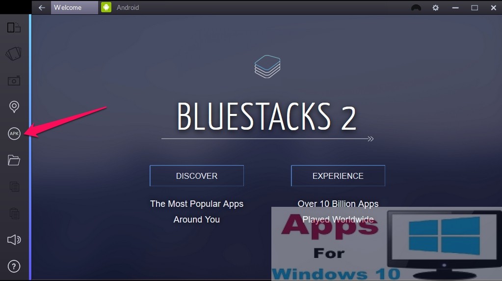 where does bluestacks install apk files