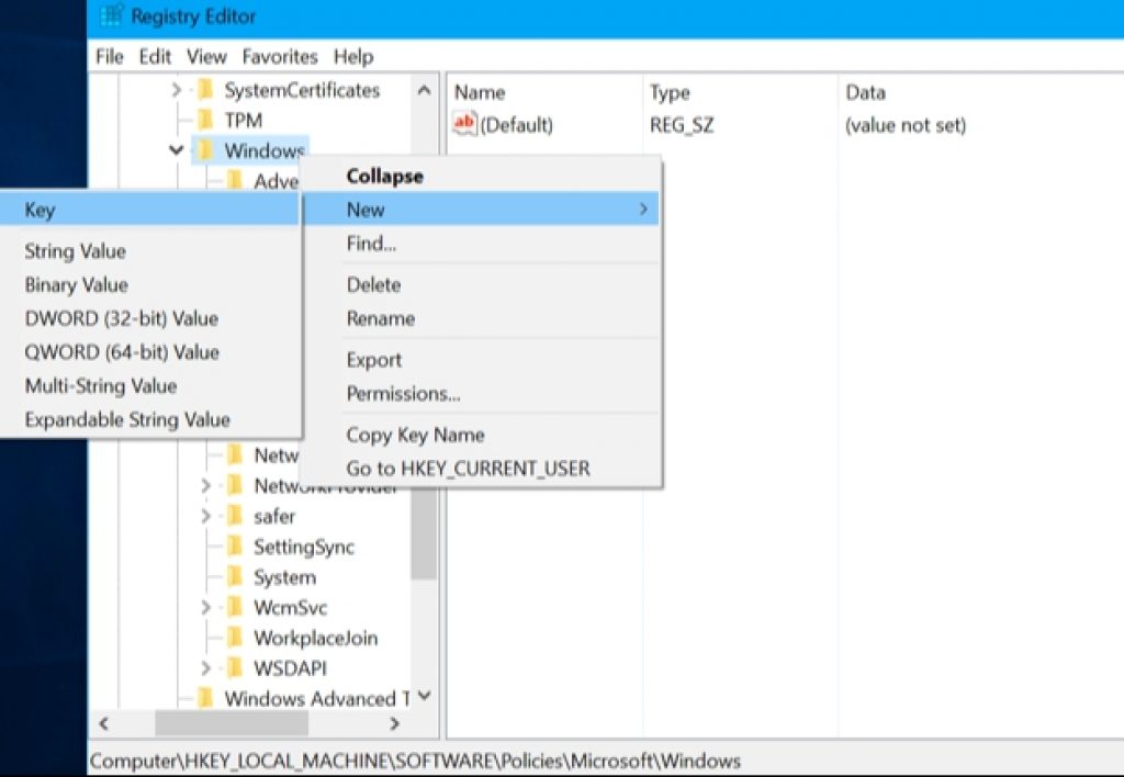 New_windows_search_registry_folder_Create