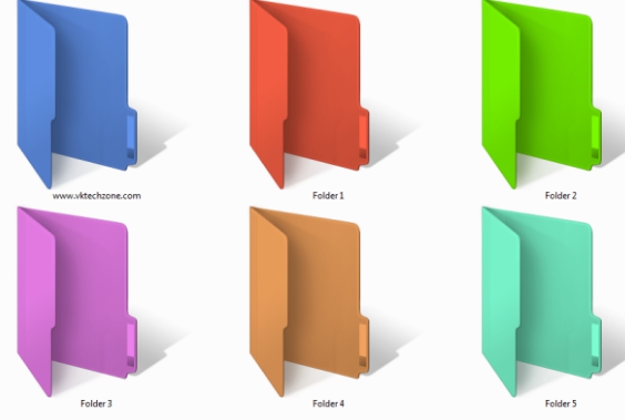 customize folders with differnet colors on windows 10