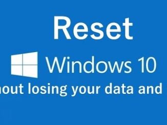 reset windows 10 wihout losing data