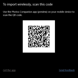 import photos wirelessly qr code