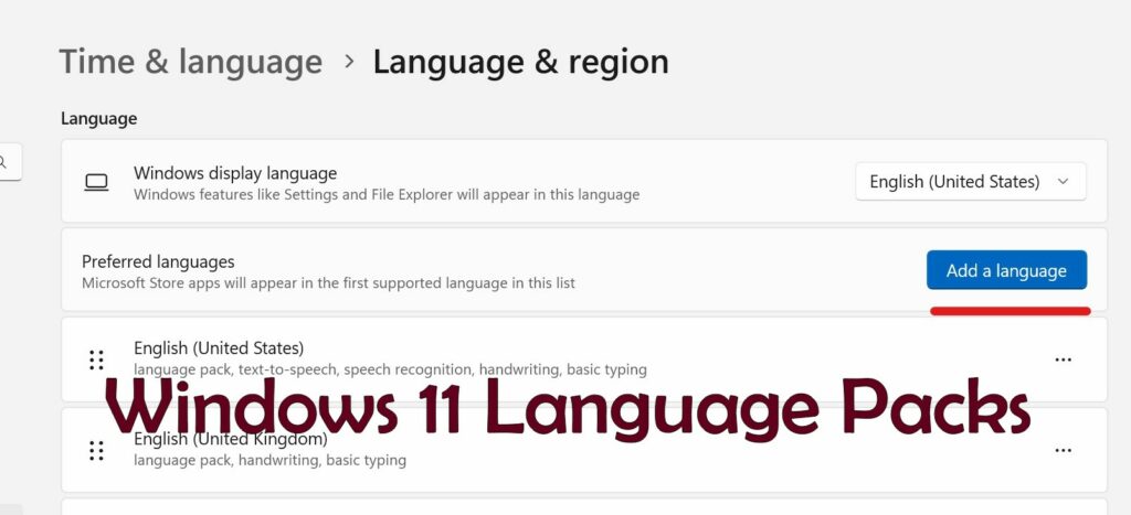 Windows 11 Language Pack Downloads